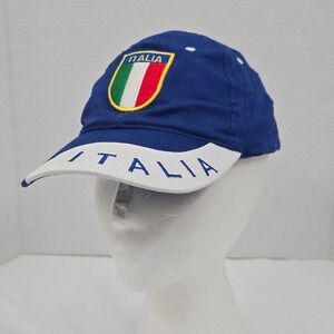 Italia‎ Soccer Hat Blue White Embroidered National Team Italy Baseball Cap 54